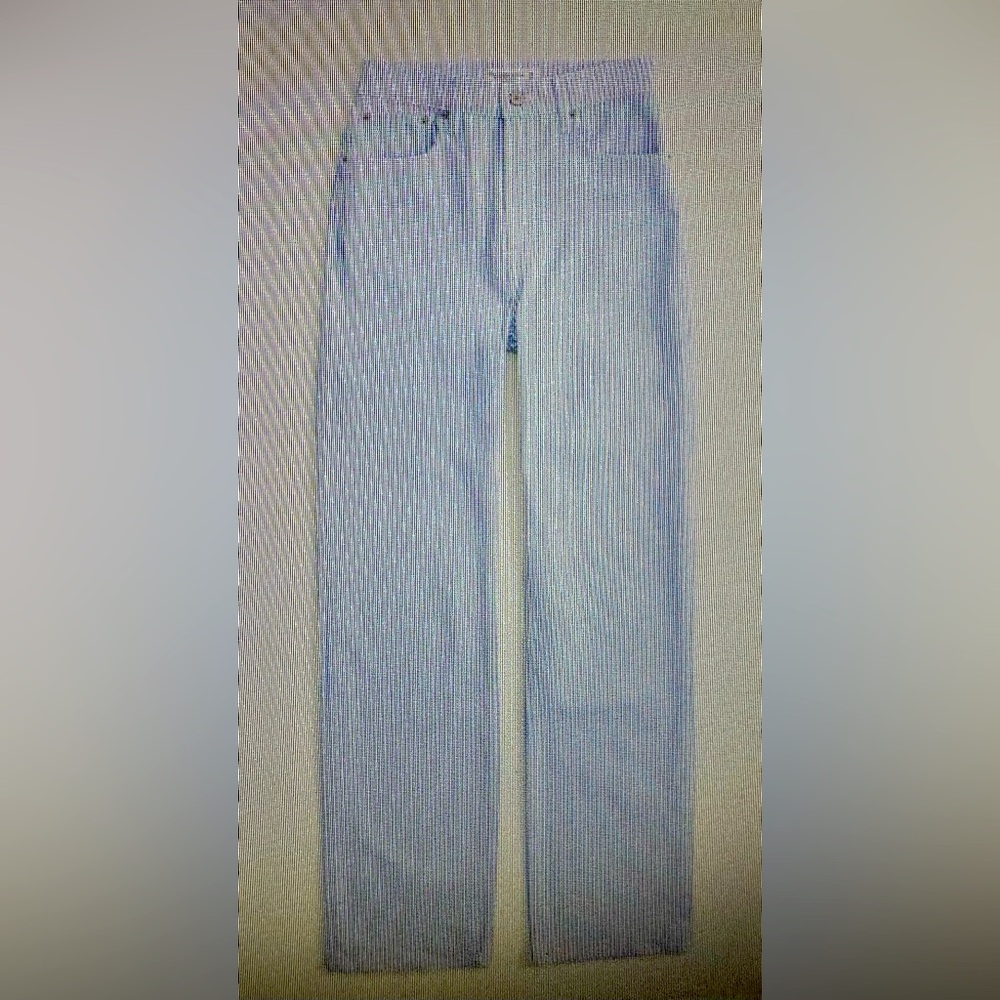 Abercrombie & Fitch 90s blue & white stripe long jeans, NWT, size 18L 34